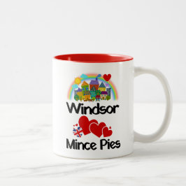 Windsor, Berkshire UK Loves Mince Pies Tweekleurige Koffiemok