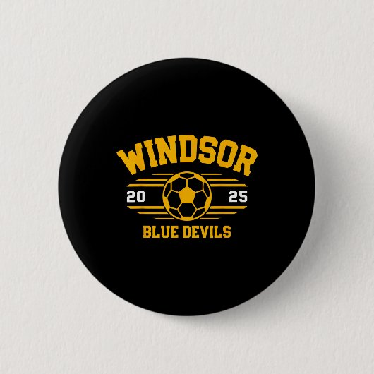 Windsor Blue Devils Voetbal Factuur 2025 Ronde Button 5,7 Cm (Voorkant)