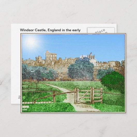 Windsor Castle, Briefkaart van 1891 (Voorkant / Achterkant)