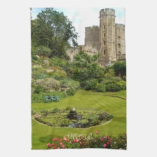 Windsor Castle - Edward III Tower en Moat Garden Theedoek (Verticaal)