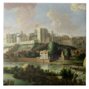 Windsor Castle, gezien vanuit de Thames, c.1700 (o Tegeltje