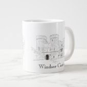 Windsor Castle Iconic Landmark Illustration Grote Koffiekop (Voorkant rechts)