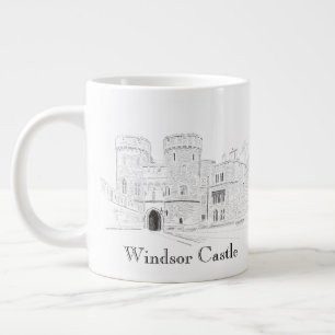 Windsor Castle Iconic Landmark Illustration Grote Koffiekop