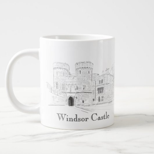 Windsor Castle Iconic Landmark Illustration Grote Koffiekop (Links)