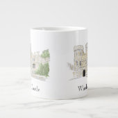 Windsor Castle Iconic Landmark Illustration Grote Koffiekop (Voorkant)