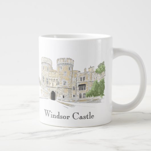 Windsor Castle Iconic Landmark Illustration Grote Koffiekop (Rechts)