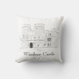 Windsor Castle Iconic Landmark Illustration Kussen