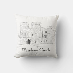 Windsor Castle Iconic Landmark Illustration Kussen
