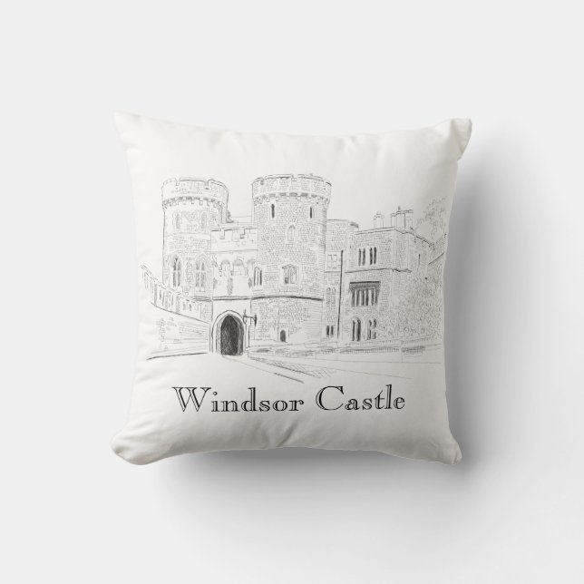 Windsor Castle Iconic Landmark Illustration Kussen (Voorkant)