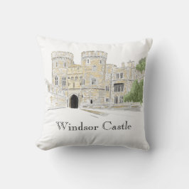 Windsor Castle Iconic Landmark Illustration Kussen