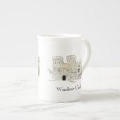 Windsor Castle Iconic Landmark Illustration Porselein Kop (Voorkant rechts)