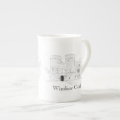 Windsor Castle Iconic Landmark Illustration Porselein Kop (Voorkant rechts)