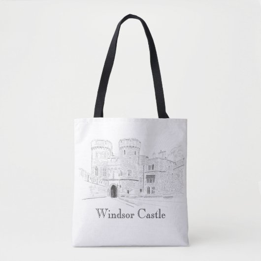 Windsor Castle Iconic Landmark Illustration Tote Bag (Voorkant)