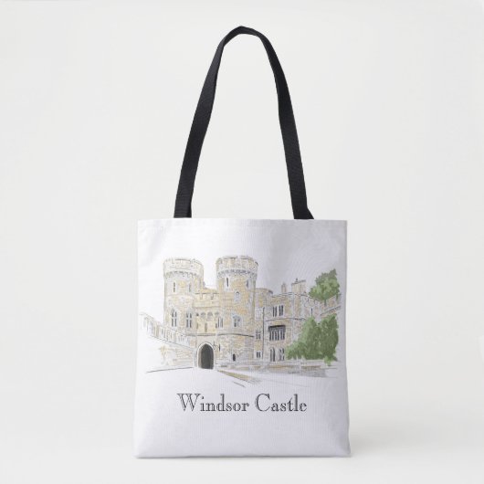 Windsor Castle Iconic Landmark Illustration Tote Bag (Voorkant)