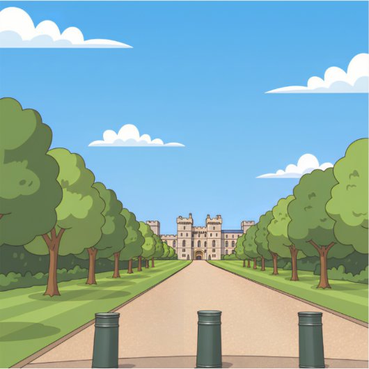 Windsor Castle oprit aanzicht sticker (Voorkant)