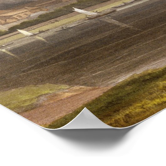 Windsor Castle van de rivier de Meadow op de Theem Poster (Hoek)