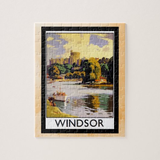 Windsor Castle Vintage Travel Poster Legpuzzel (Verticaal)