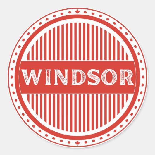 Windsor City Pride Emblem – Canadian Identity Ronde Sticker (Voorkant)