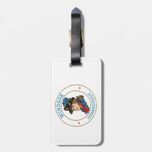 Windsor Connecticut Colonial Bagagelabel (Achterkant verticaal)