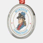 Windsor Connecticut Colonial Metalen Ornament (Links)
