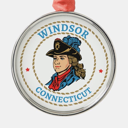 Windsor Connecticut Colonial Metalen Ornament (Voorkant)