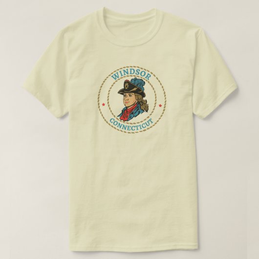 Windsor Connecticut Colonial T-shirt (Design voorkant)