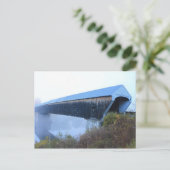 Windsor Cornish Covered Bridge in Fog Briefkaart (Staand voorkant)