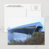 Windsor Cornish Covered Bridge in Fog Briefkaart (Voorkant / Achterkant)