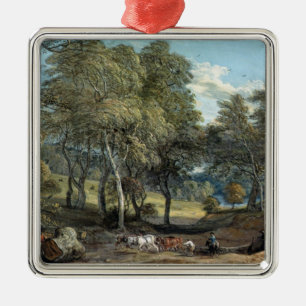 Windsor Forest with Oxen Drawing Timber, 1798 Metalen Ornament