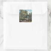 Windsor Forest with Oxen Drawing Timber, 1798 Vierkante Sticker (Tas)