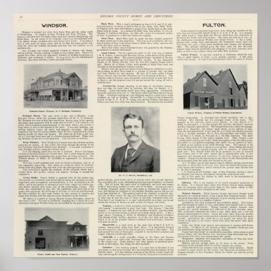 Windsor, Fulton, Californië Poster (Voorkant)