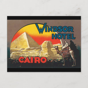 Windsor Hotel Cairo_Vintage Travel Poster Artwork Briefkaart