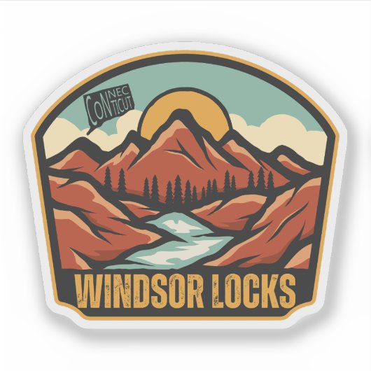 Windsor Locks, Connecticut Sticker (Voorkant)