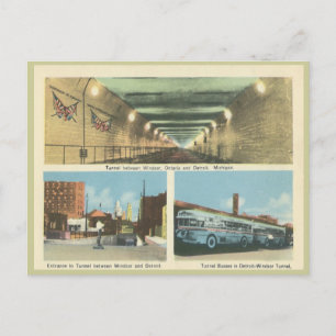 Windsor Ontario en Detroit Michigan Briefkaart