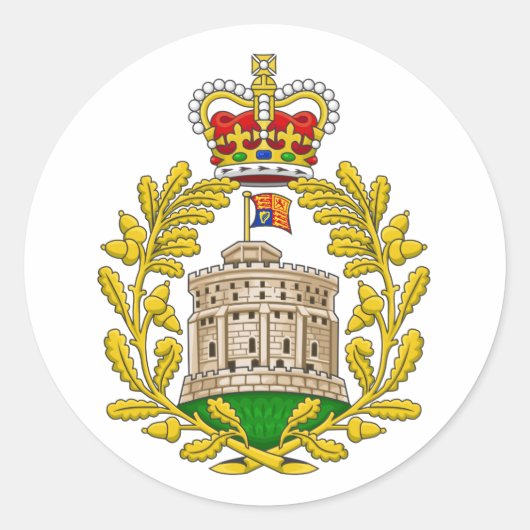 Windsor Royal Coat of Arms Ronde Sticker (Voorkant)