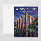 Windsor Ruïnes Mississippi Briefkaart (Voorkant / Achterkant)