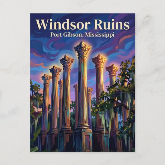 Windsor Ruïnes Mississippi Briefkaart (Voorkant)