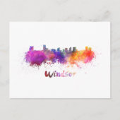 Windsor skyline in waterverf briefkaart (Voorkant)
