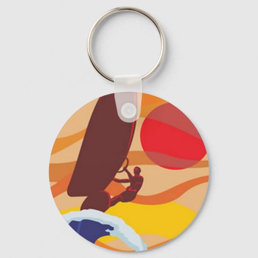Windsurfbaar sinaasappel sleutelhanger (Voorkant)