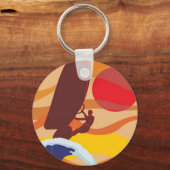 Windsurfbaar sinaasappel sleutelhanger (Voorkant)