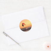Windsurfen bij Sunset Surfer Ronde Sticker (Envelop)