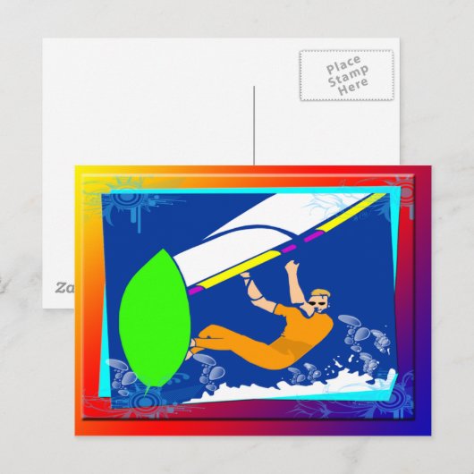 Windsurfen Briefkaart (Voorkant / Achterkant)