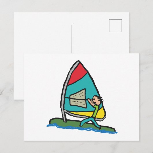 Windsurfen Briefkaart (Voorkant / Achterkant)