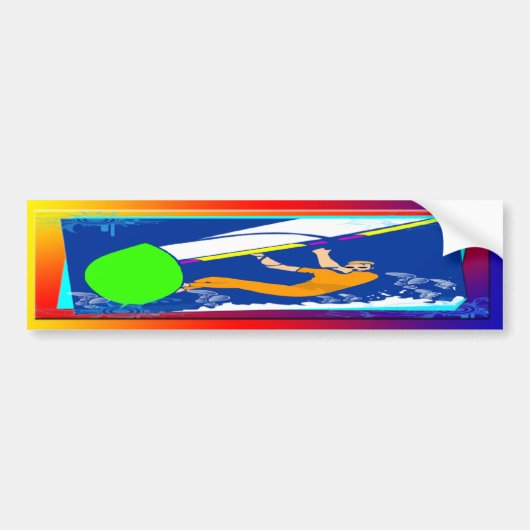 Windsurfen Bumpersticker (Voorkant)
