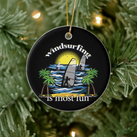 Windsurfen is het meest leuk, zomer 2023 keramisch ornament (Boom)