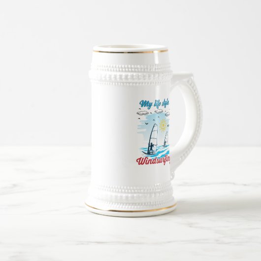 Windsurfen is mijn levensstijl bierpul (Voorkant rechts)