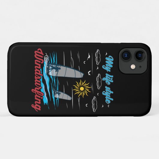 Windsurfen is mijn levensstijl Case-Mate iPhone case (Achterkant (horizontaal))