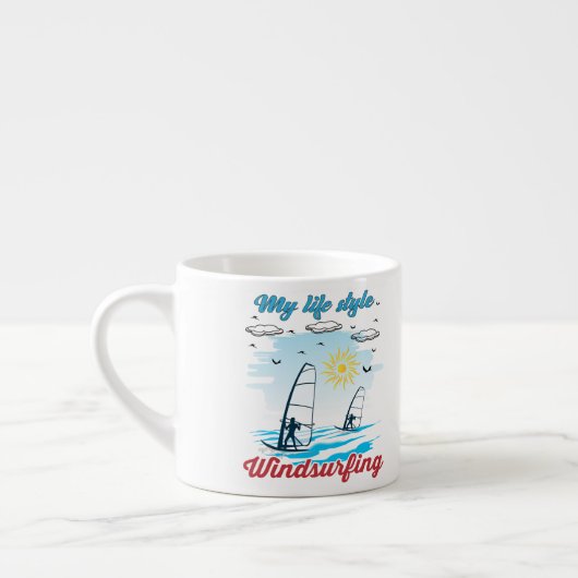 Windsurfen is mijn levensstijl espresso kop (Links)