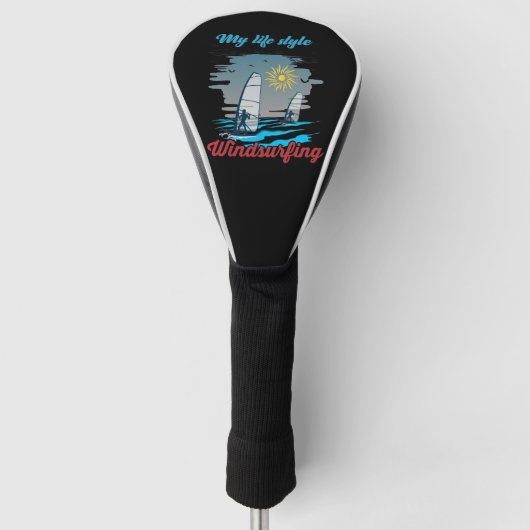 Windsurfen is mijn levensstijl golfheadcover (Voorkant)