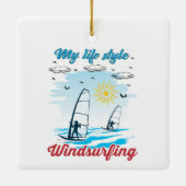 Windsurfen is mijn levensstijl keramische versieri keramisch ornament (Achterkant)